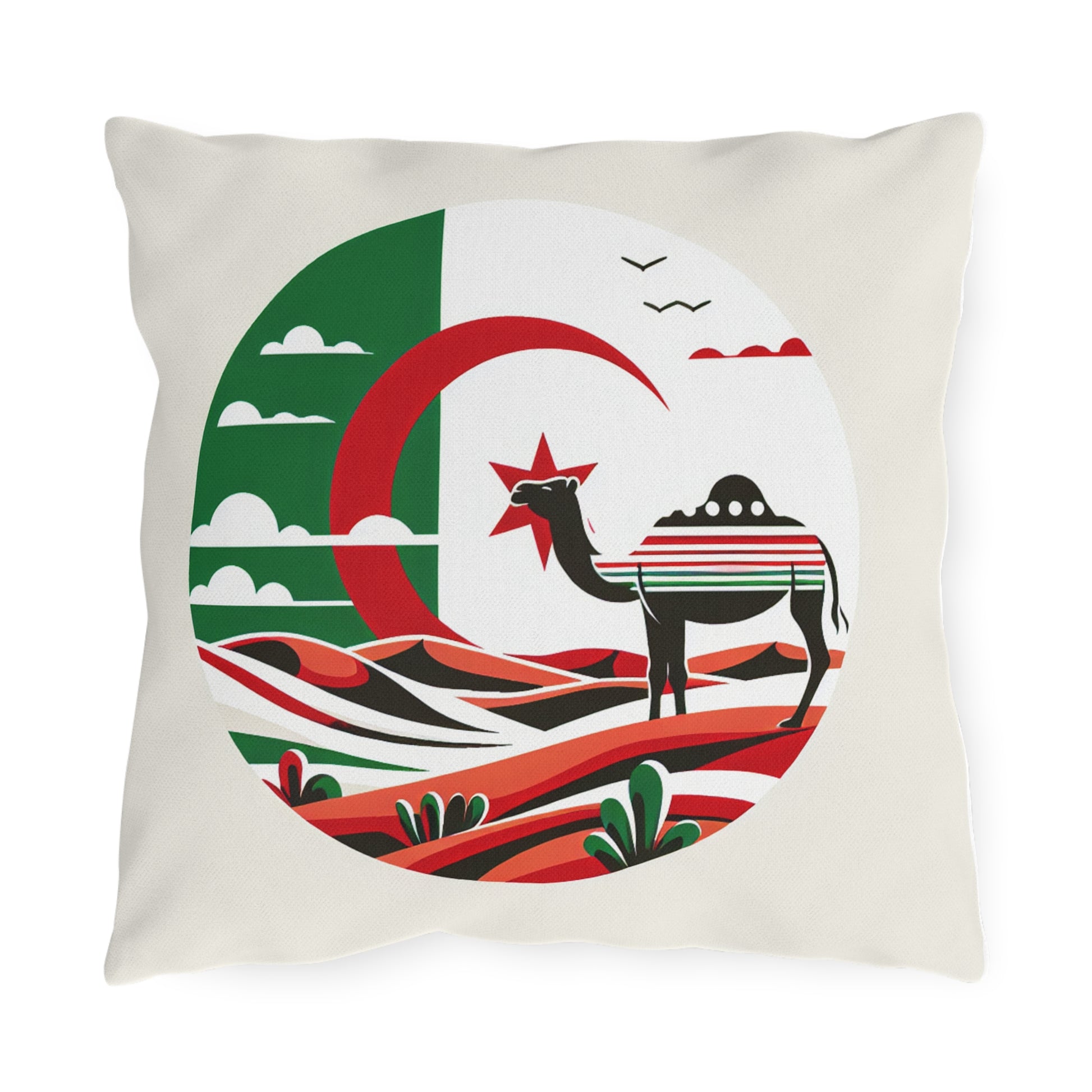 Algerian Desert Adventure Outdoor Pillows, Cozy Garden Decor