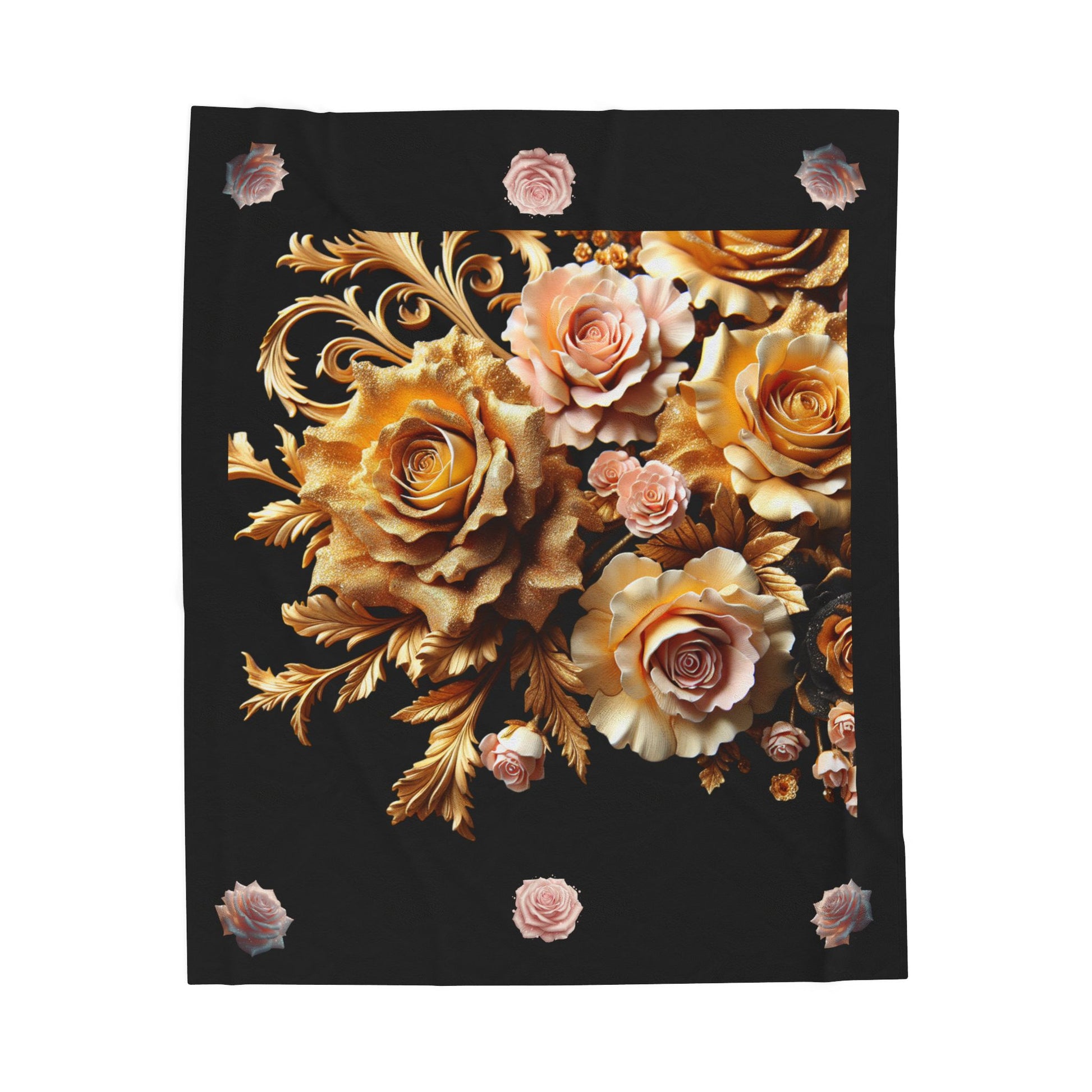 Velveteen Plush Blanket - Cozy Floral Throw, Warm Home Decor, Gift for Her, Soft Bedding, Wedding Gift, Cozy Night In