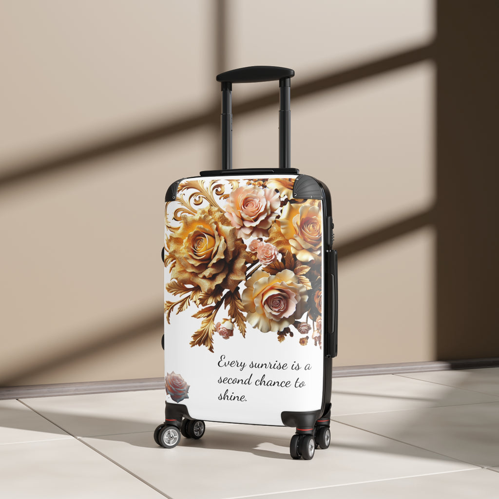 Floral Inspirational Suitcase, Travel Bag, Luggage, Vacation Essentials, Inspirational Gift, Travel Accessory