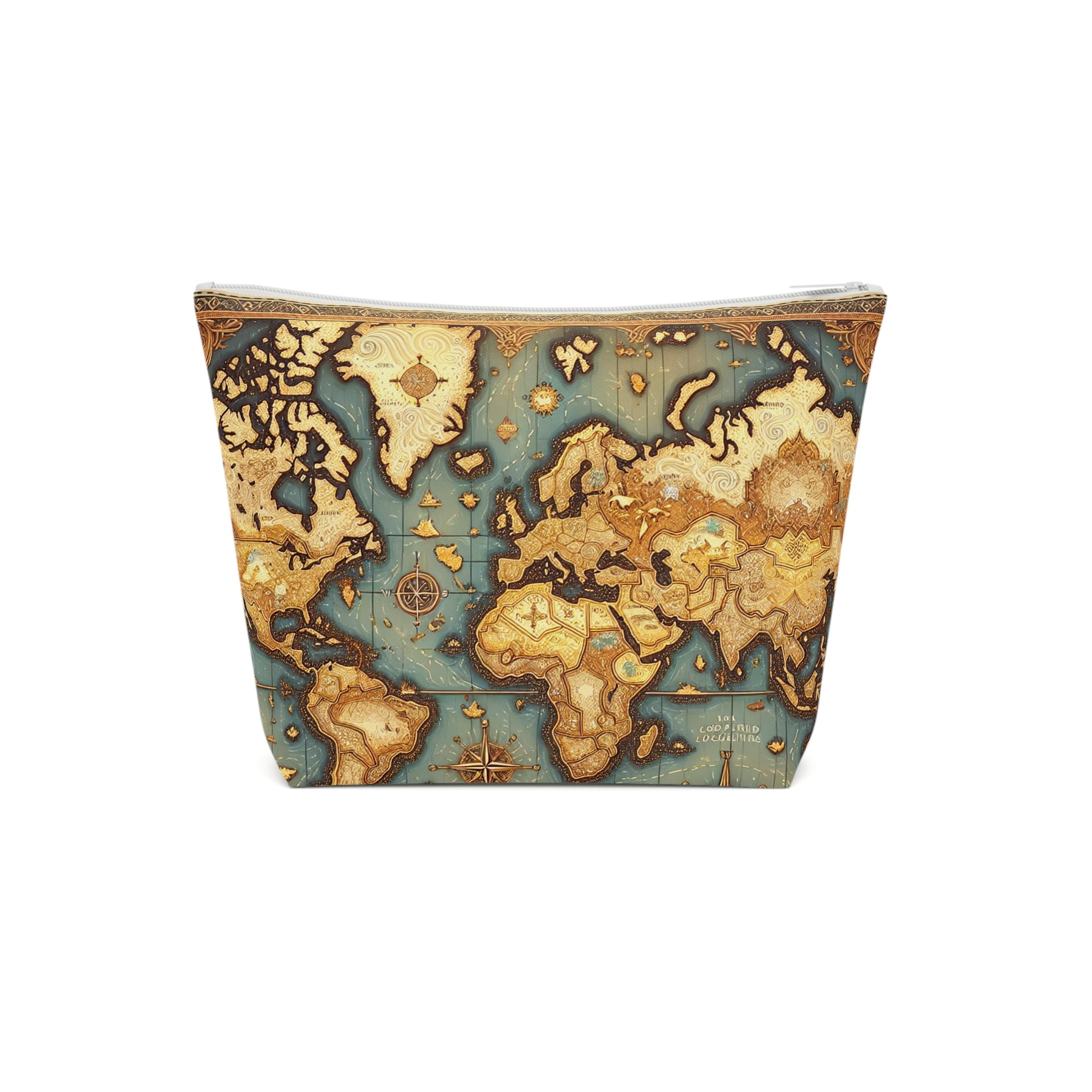 Vintage Map Cosmetic Bag, Travel Pouch, Toiletry Organizer, Gift for Travelers, Makeup Case, Wanderlust Accessories