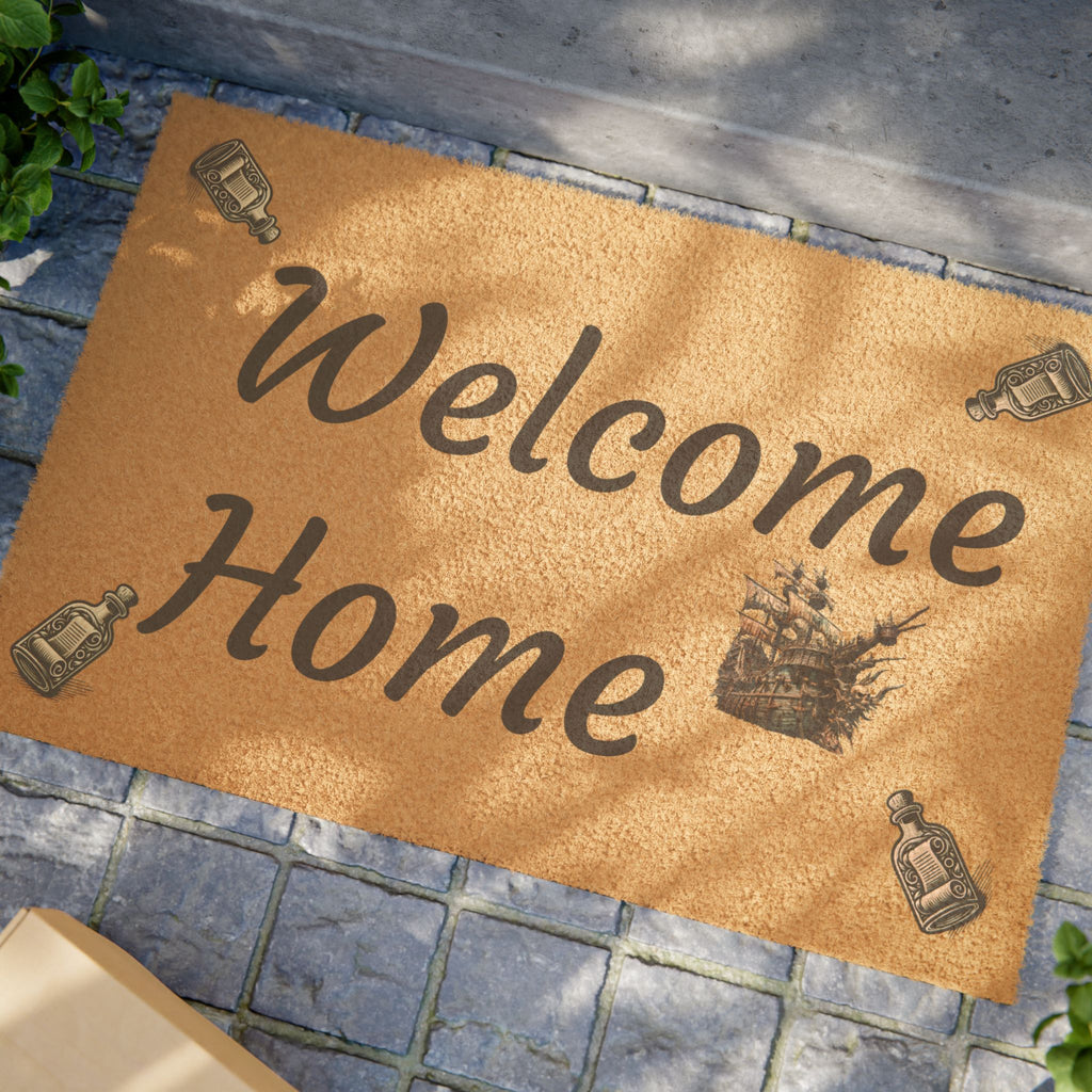 Charming Welcome Home Doormat, Rustic Home Decor, Pirates Inspired Welcome Mat