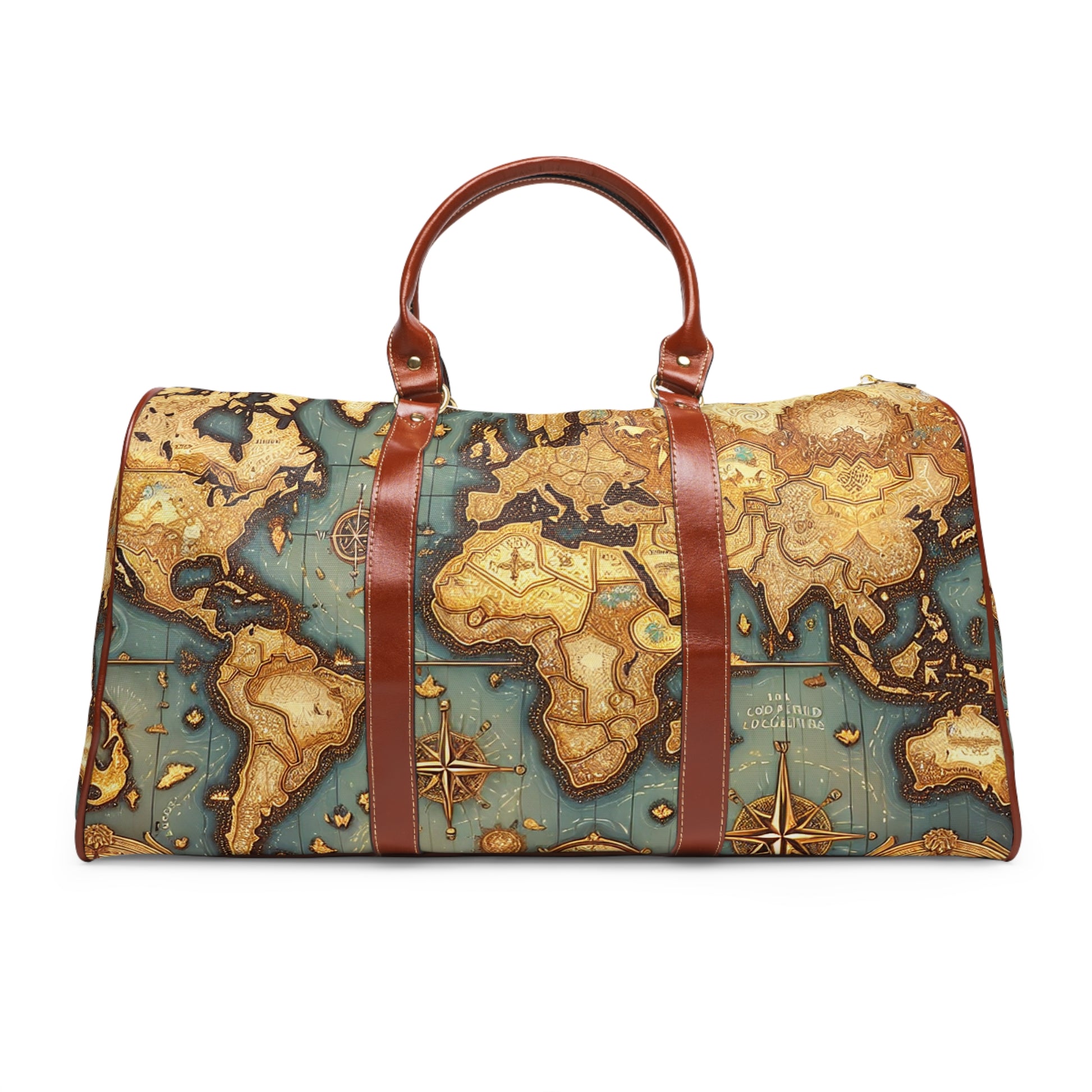 Vintage World Map Waterproof Travel Bag