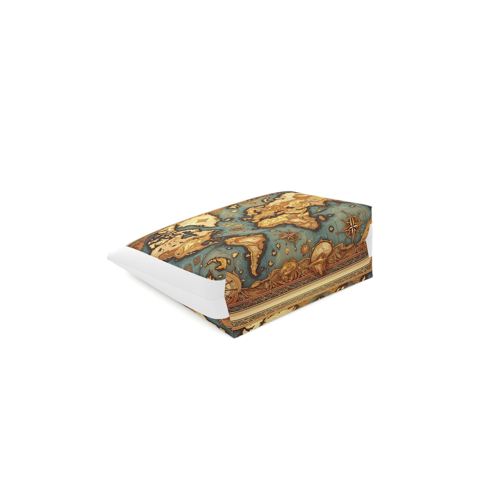 Vintage World Map Cosmetic Bag, Travel Makeup Pouch, Gift for Travelers, Eco-Friendly Cotton Case
