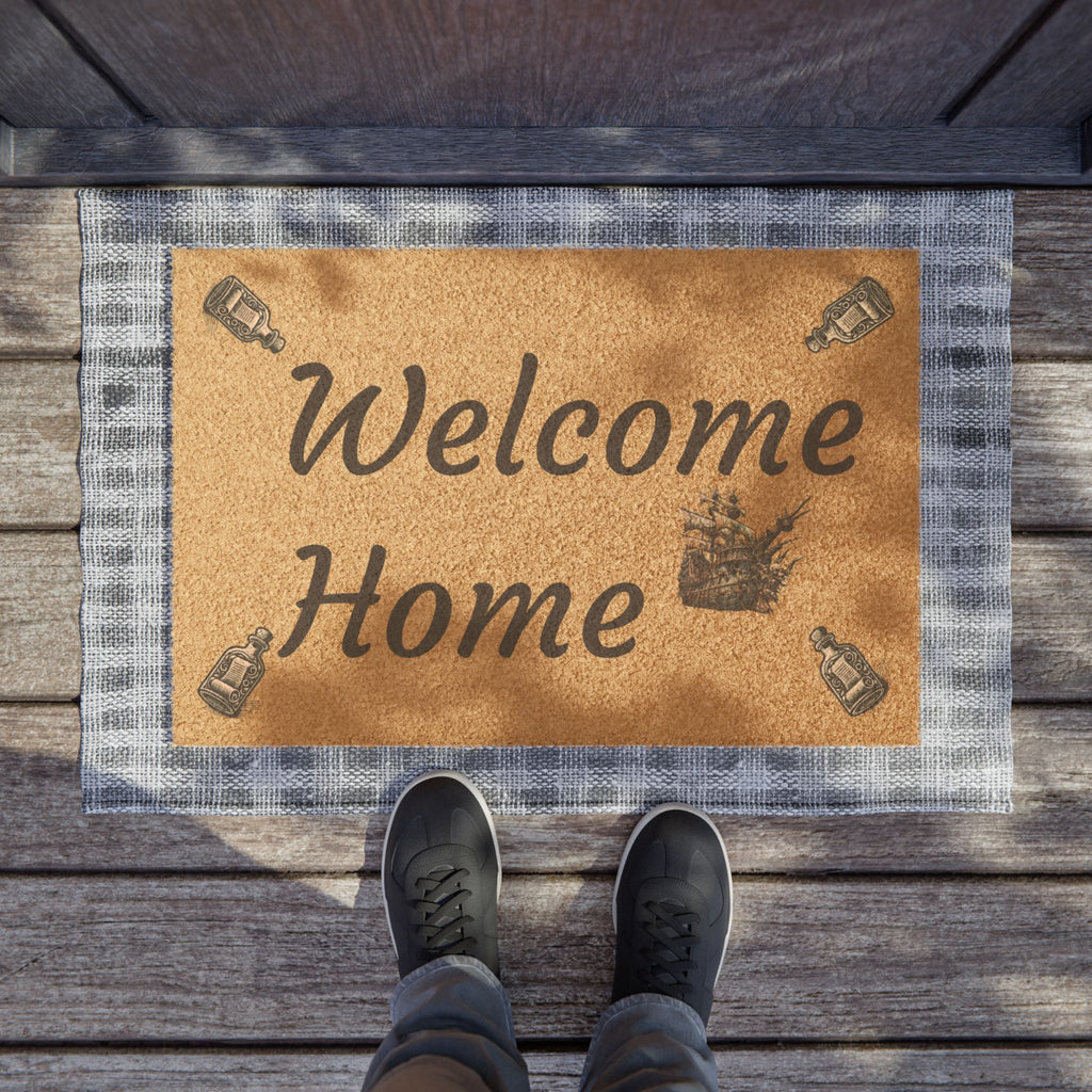 Charming Welcome Home Doormat, Rustic Home Decor, Pirates Inspired Welcome Mat