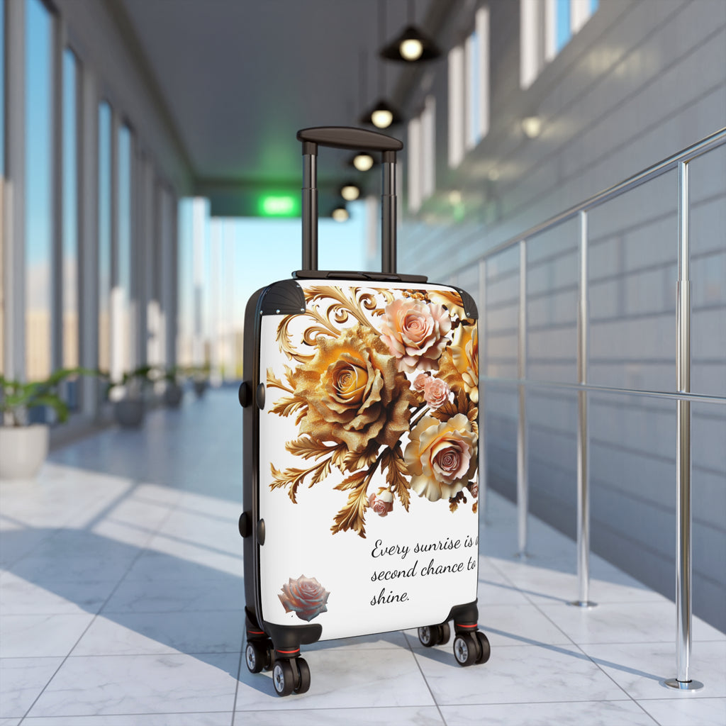 Floral Inspirational Suitcase, Travel Bag, Luggage, Vacation Essentials, Inspirational Gift, Travel Accessory