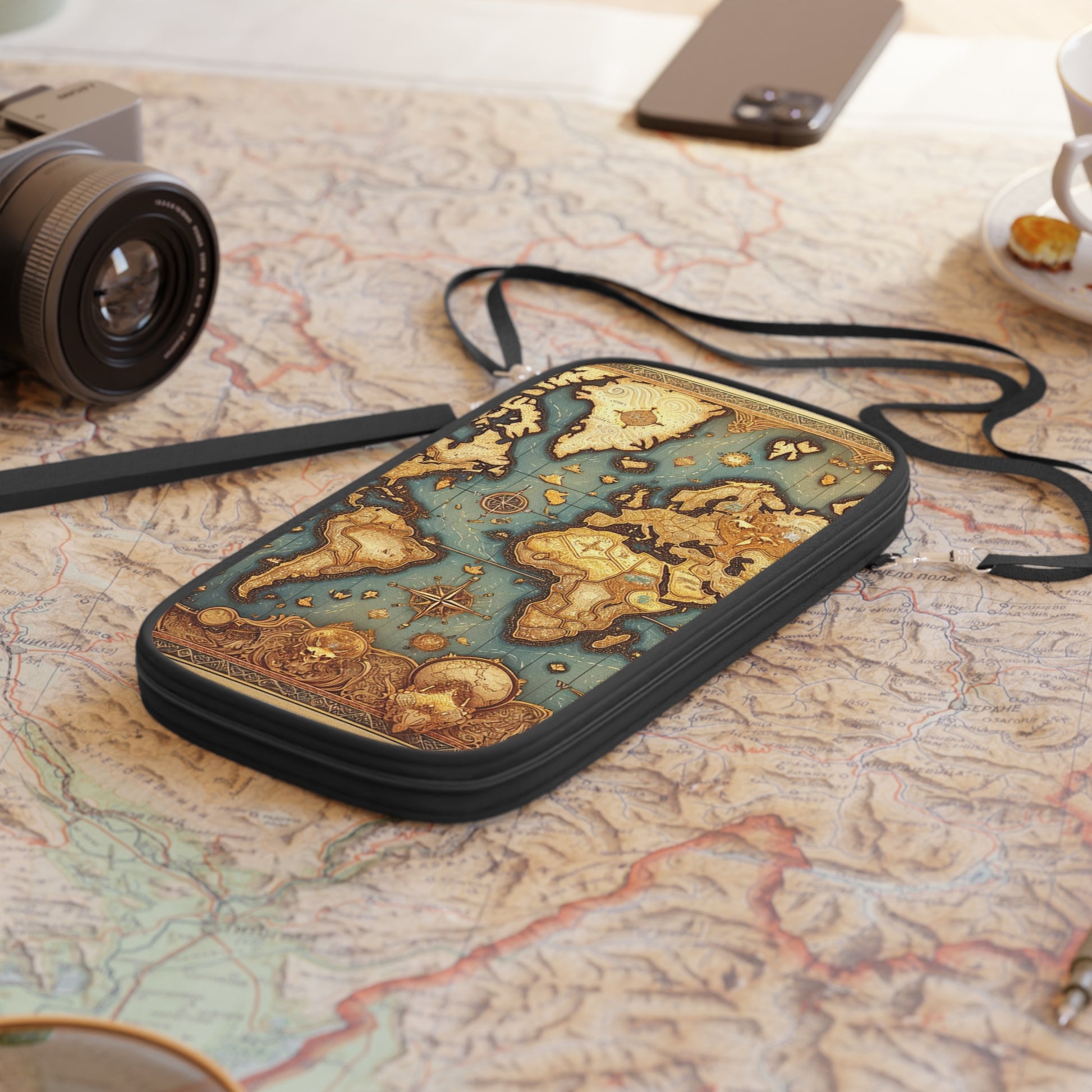 Vintage World Map Passport Wallet, Travel Organizer, Gift for Travelers, Adventure Accessory, Wanderlust Essentials