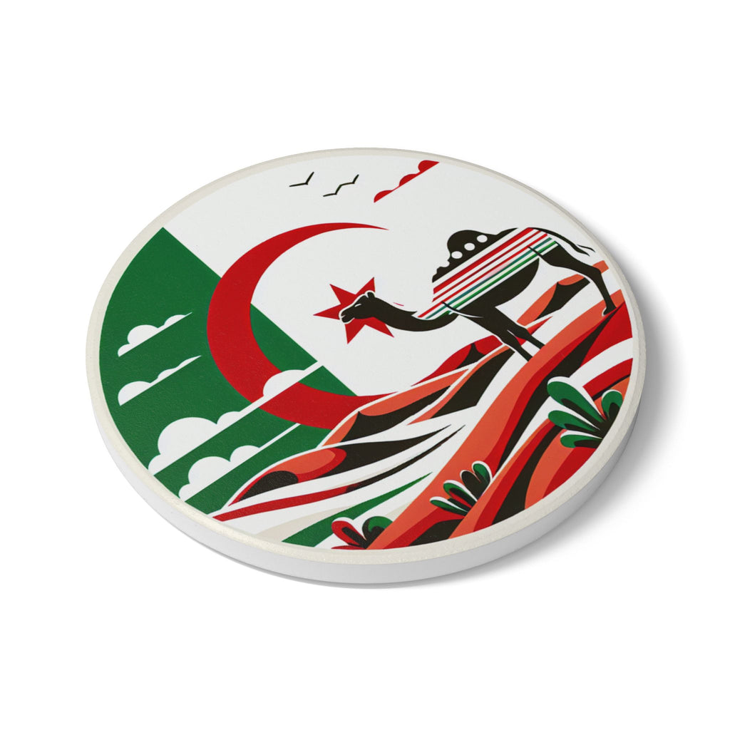 Algerian Desert Dreams Ceramic Coaster, Home Decor, Drinkware, Gift Idea, Unique Souvenir, Party Accessories