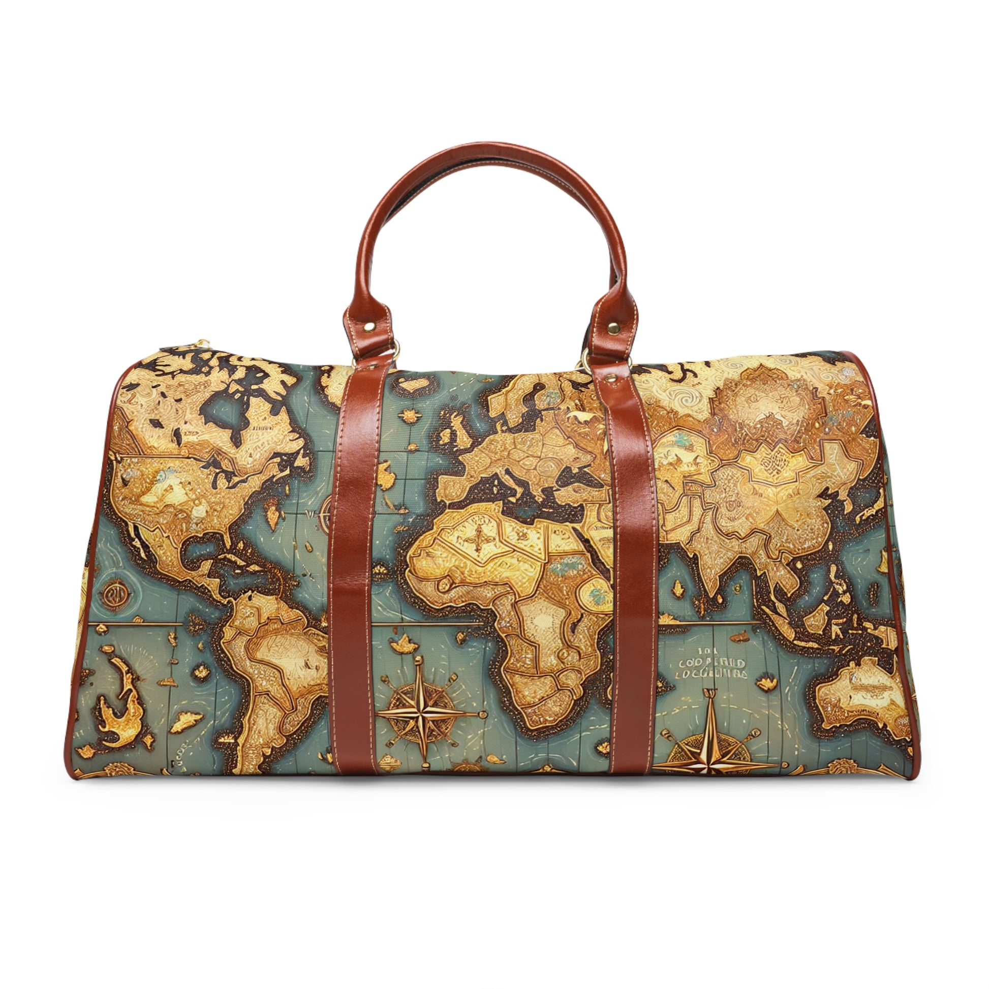 Vintage World Map Waterproof Travel Bag