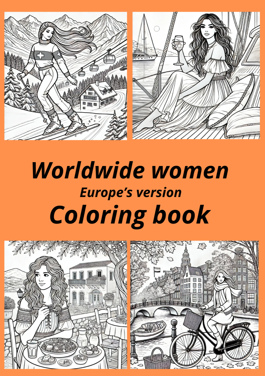 WORLDWIDE WOMEN (Europe's version) Coloring book